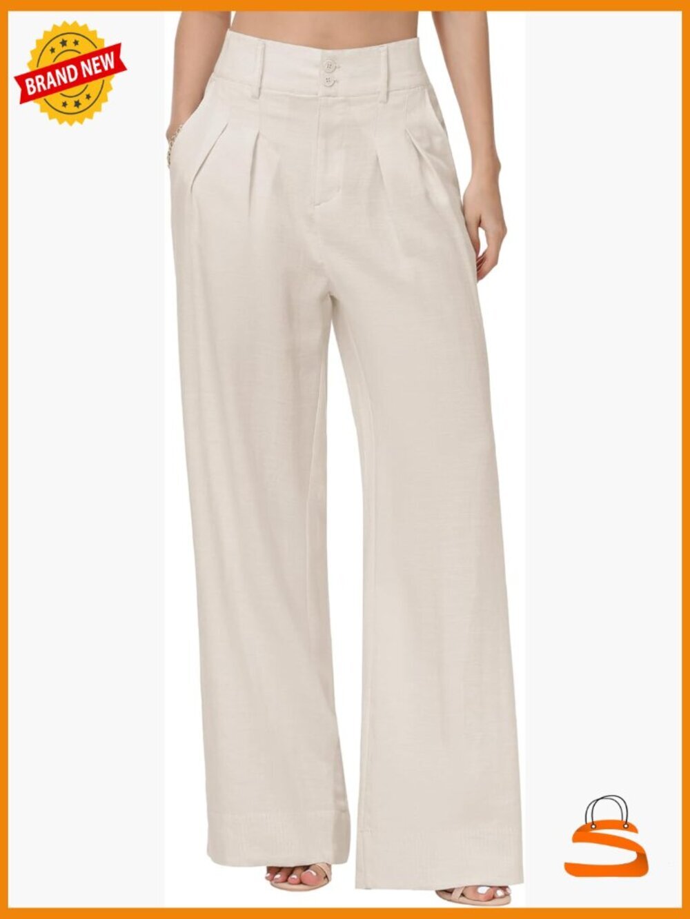 Tall Women Wide Leg Pleated Trousers 32-36 Inseam High Waisted